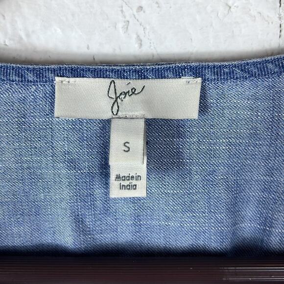 Joie lace up chambray top size small - Picture 7 of 11
